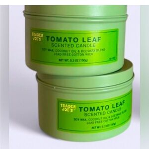 Trader Joe’s Tomato Leaf Scented Candles 2 PACK